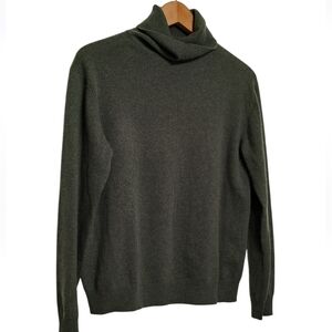 100% Cashmere Turtleneck Sweater Green Size Large Griffen